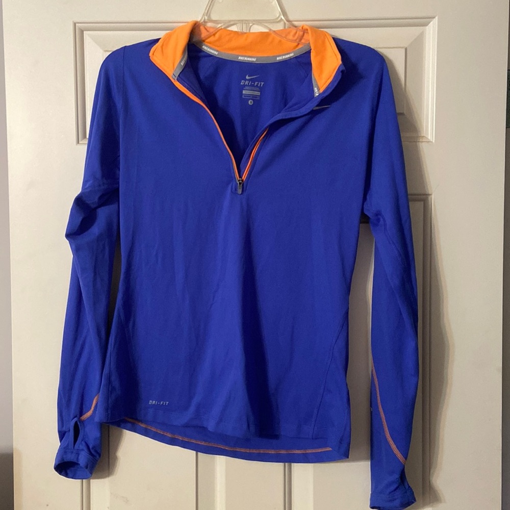 Blue/Orange Nike Running Top with Thumb Holes